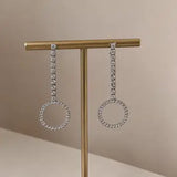 Marta Geometric Dangle Earrings W Zirconium Stones