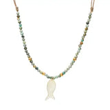 Bohem Nacre Fish Charm Necklace