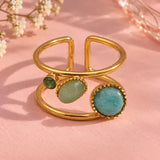 Tutu Bohem Adjustable Ring w Natural Gemstones