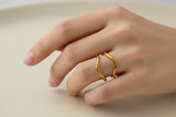 Wavy Waterproof Adjustable Ring