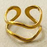Wavy Waterproof Adjustable Ring
