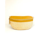 CASSETTE - Leather & Rattan Fanny Pack Yellow