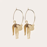 3D Cat Hoop Earrings