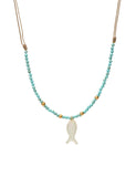 Bohem Nacre Fish Charm Necklace