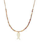 Bohem Nacre Fish Charm Necklace