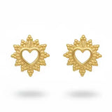 Mini Heart Stainless Steel Stud Earrings