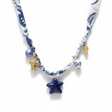 Allaro Bohem Fabric Cordon Necklace w Summer Charms