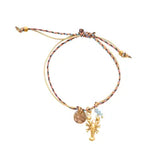 Bohem Summer Bracelet w Crab Charm & Mineral Stones