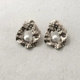 Ela Hammered Gold Stud Earrings