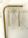 Elif Dangle Earrings w White Zirconias 