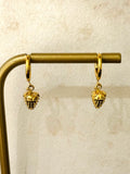 Golden Strawberry Hoop Earrings