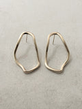 Dali Brushed Gold Stainless Steel Stud Earrings