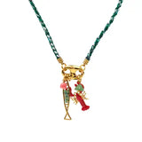 Bohem Summer Necklace w Fish and Lobster Charms
