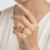 Fuji Hammered Gold Adjustable Ring
