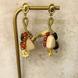 Kana Bohem Dangle Earrings w Mineral Stones