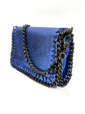 CASSETTE - Hyper Leather Crossbody Bag Blue