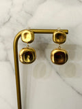 Birce Brushed Gold Waterproof Dangle Earrings