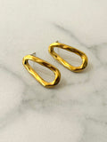 Hammered Gold Big Gap Stud Earrings  