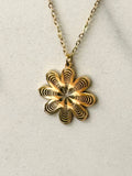 Laser Cut Floral Necklace 