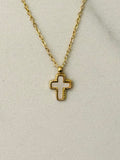 Minimal White Cross Necklace 
