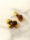 Ronay Amber Look Stainless Steel Stud Earrings  