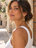 Heart Shaped Hammered Gold Dangle Earrings