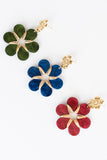 Daisy Floral Earrings Blue