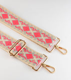 CASSETTE - Encore Adjustable Bag Strap Neon Pink & Beige