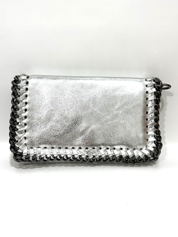 CASSETTE - Hyper Leather Crossbody Bag Silver