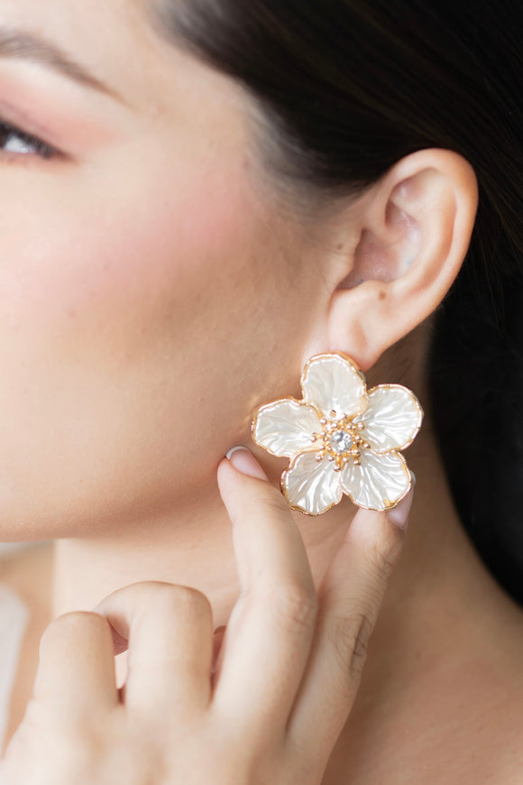 White Petal Earrings