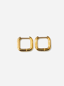 Waterproof Square Hoops Gold