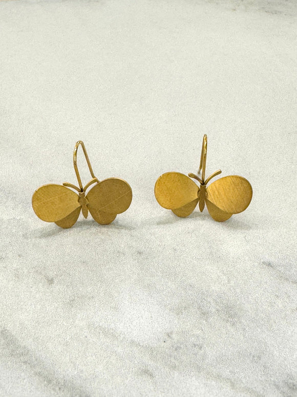 Matte Gold Butterfly Earrings