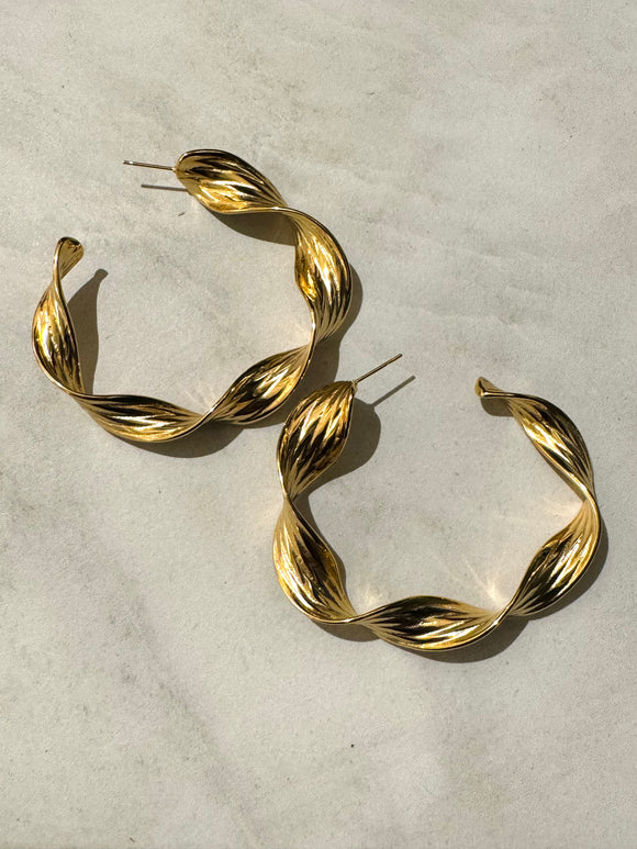 Willie Stainless Steel XL Hoop Earrings