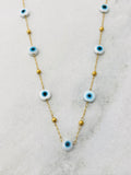 Evil Eye Waterproof Necklace Blue