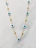 Evil Eye Waterproof Necklace Turquoise