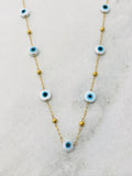 Evil Eye Waterproof Necklace White