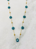 Evil Eye Waterproof Necklace White