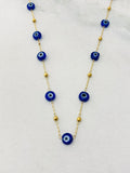 Evil Eye Waterproof Necklace Blue