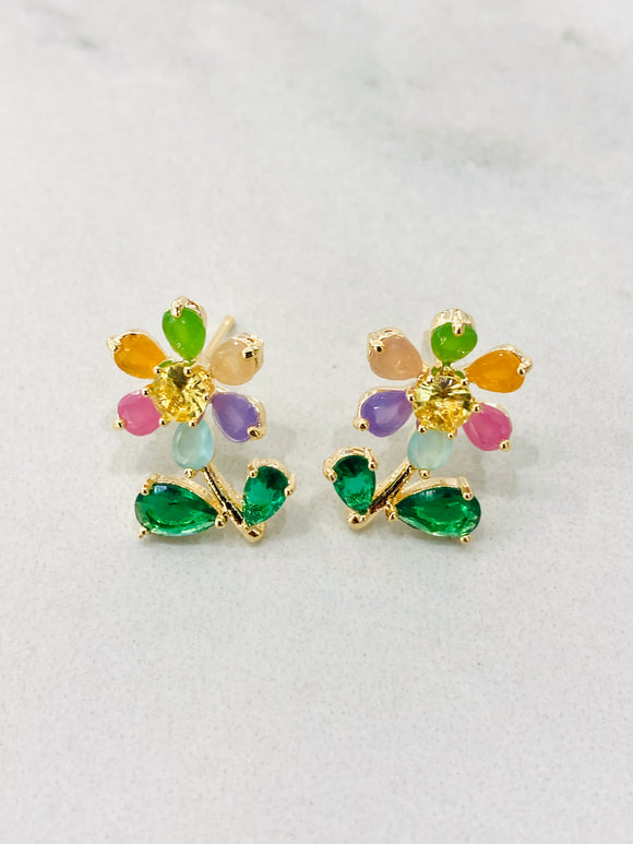 Waterproof Flower Earrings Multicolor