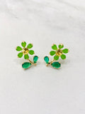 Waterproof Flower Earrings Blue