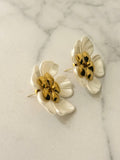 Lila White Floral Earrings