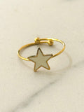 Woody Enamel Star Ring