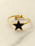 Woody Enamel Star Ring