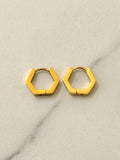 Hexagon Stainless Steel Hoop Earrings