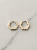 Hexagon Stainless Steel Hoop Earrings