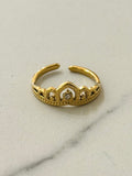 Crown Ring w White Zirconias
