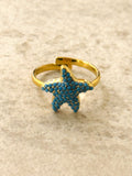Bohem Starfish Ring w Mineral Stones
