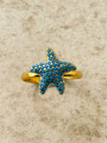 Bohem Starfish Ring w Mineral Stones