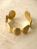 Ellipse Form Brushed Gold Bangle Bracelet