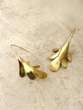 Litty Brushed Gold Floral Earrings